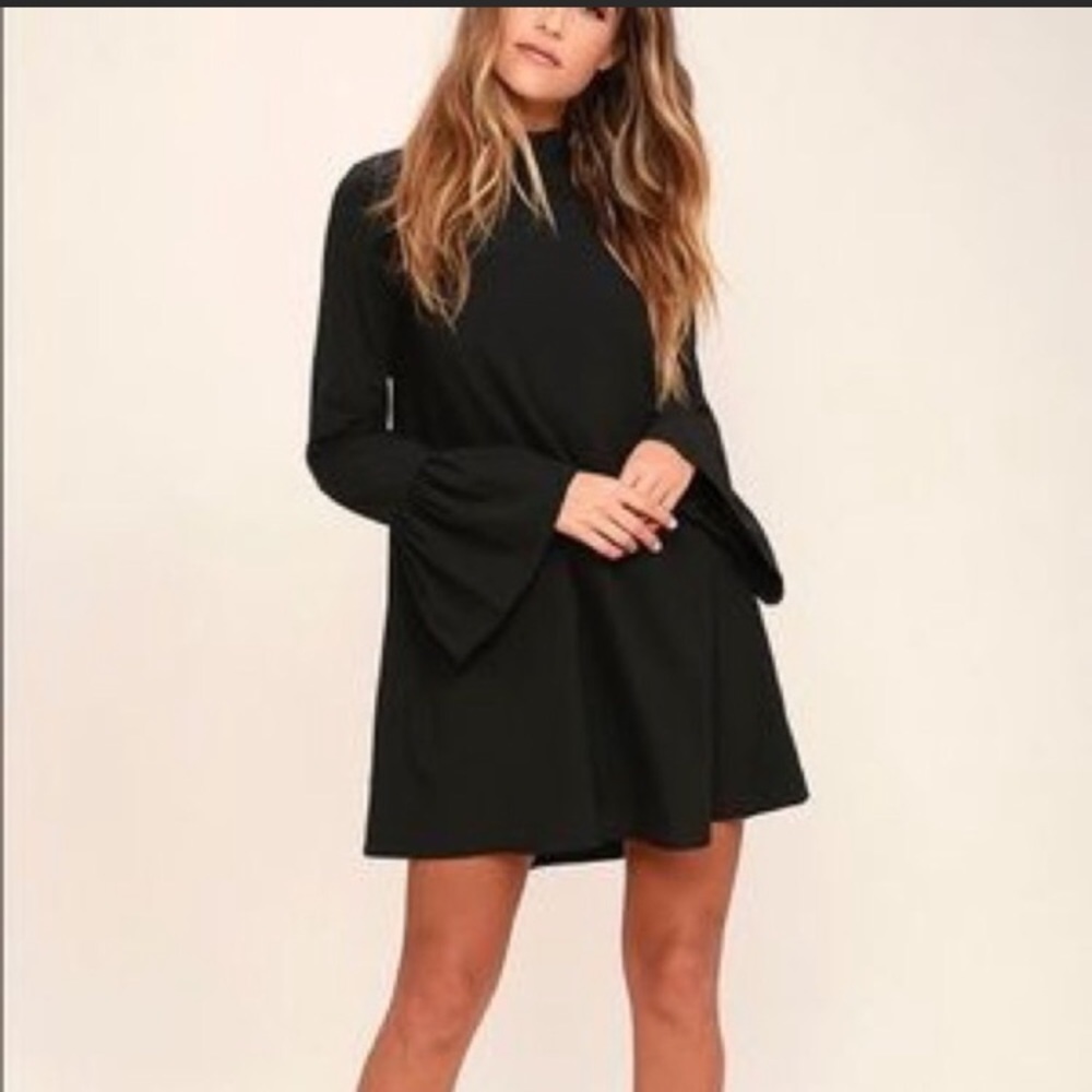 NWT Lulu’s Tie-Back Black Shirt Dress Size Small